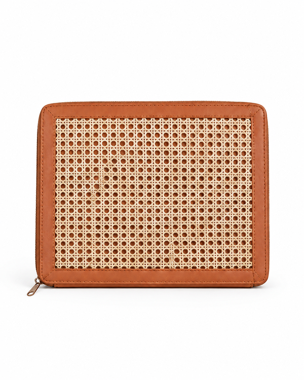 Village Thrive Raja Leather and Cane Carryall Bag