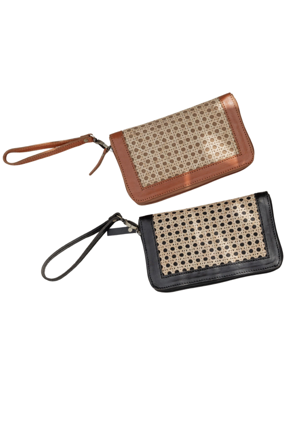 Village Thrive Raja Leather and Cane Wallet