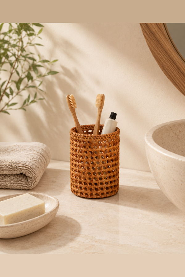 Village Thrive Rattan Pencil Holder