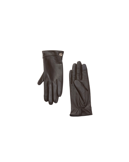 Ernest W. Baker Black Leather Faux-Fur Gloves - Black/Brown
