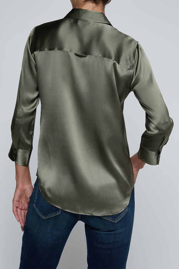 L'Agence Dani Silk Blouse - Smokey Olive