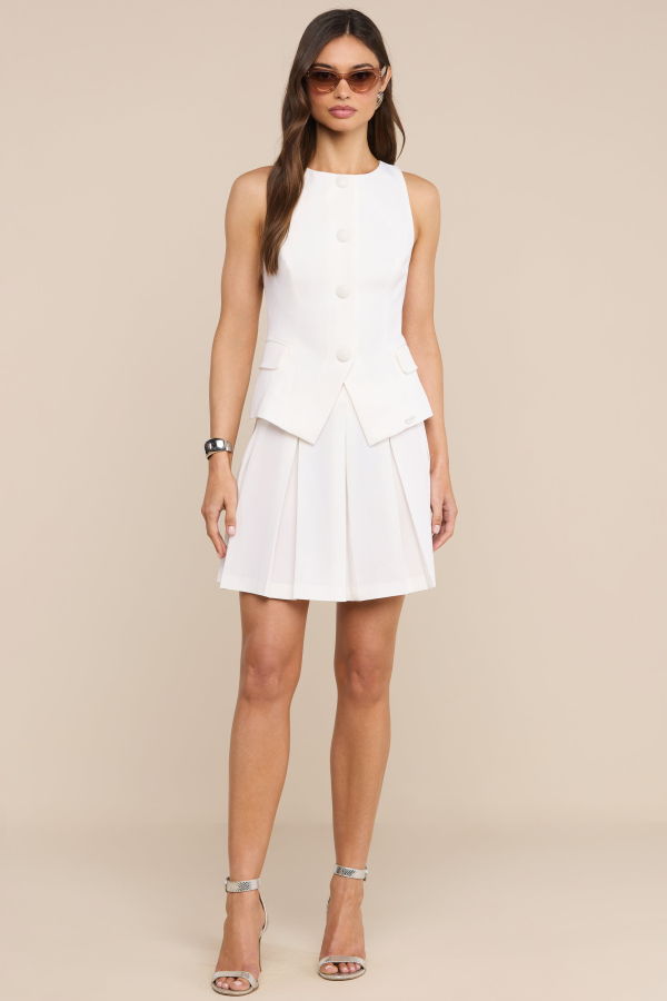L'Agence Tessa Racer Neck Vest - White