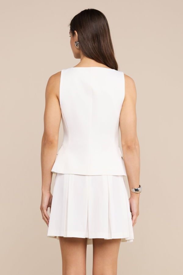 L'Agence Tessa Racer Neck Vest - White