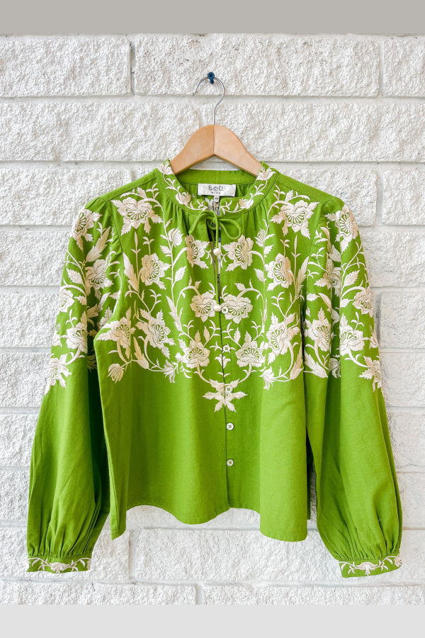 Sea NY Alina Lace Shirt - Green