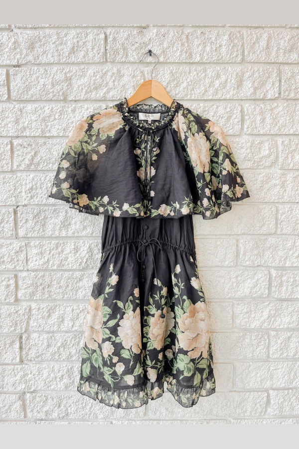 Sea NY Christina Print Mini Dress - Black