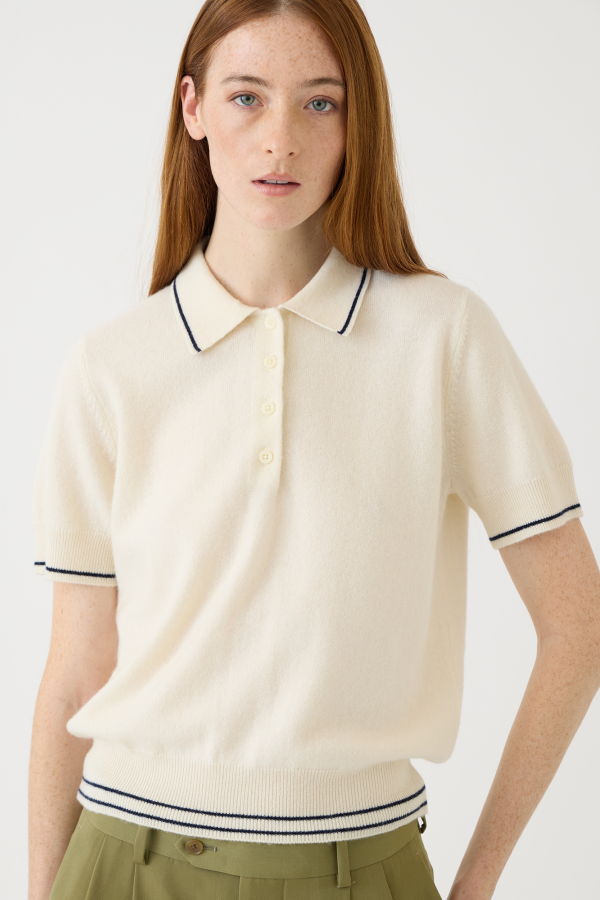 demylee Elyse Cashmere Polo Top