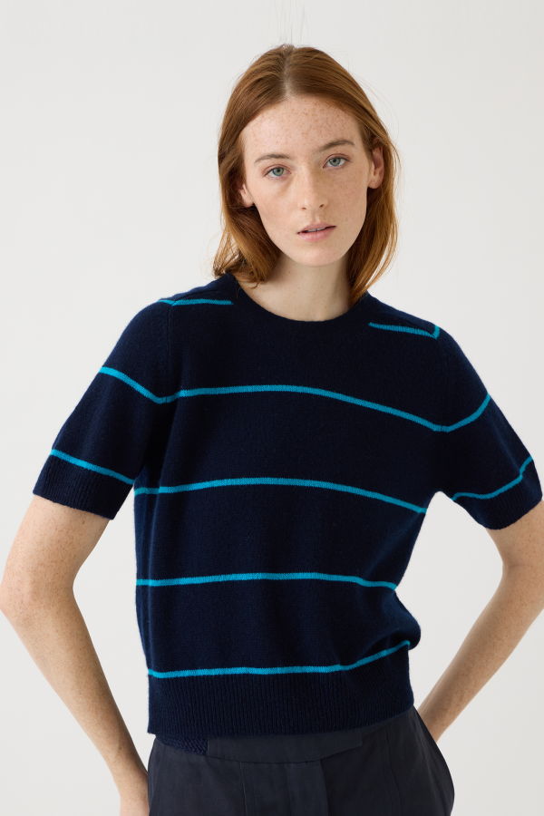 demylee Krysta Stripe Cashmere Top