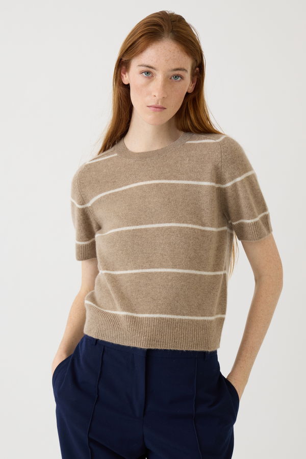 demylee Krysta Stripe Cashmere Top
