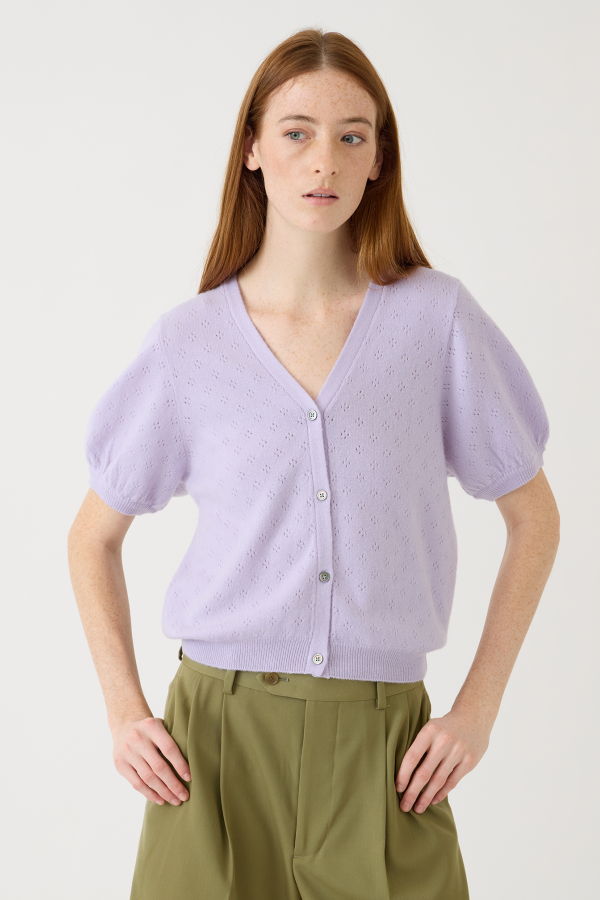 DEMYLEE Lucy Pointelle Cashmere Cardigan