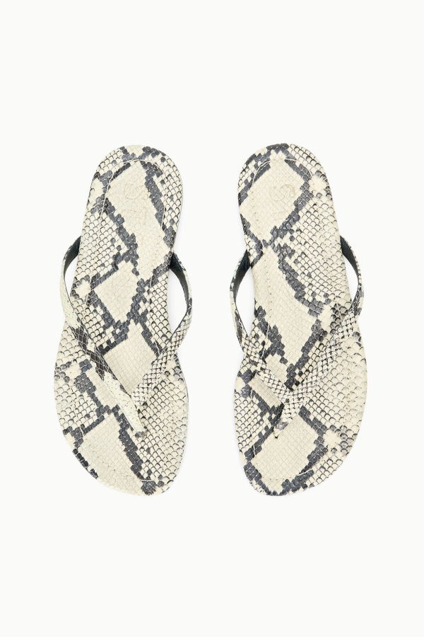 Staud Freja Thong Sandal - White Snake