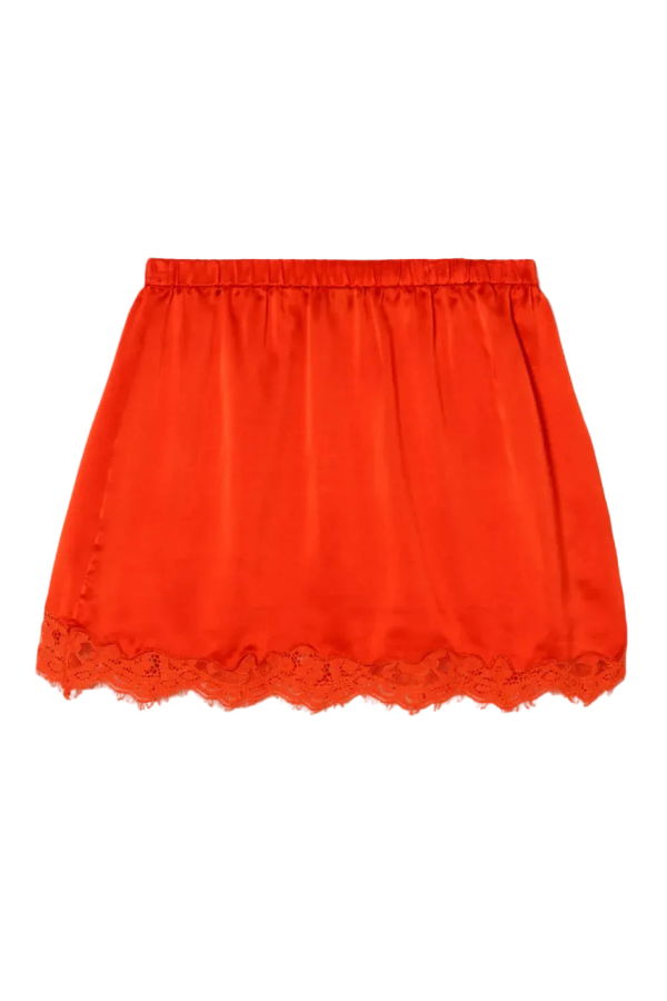 RE/DONE Alexia Slip Skirt - Aperol Red
