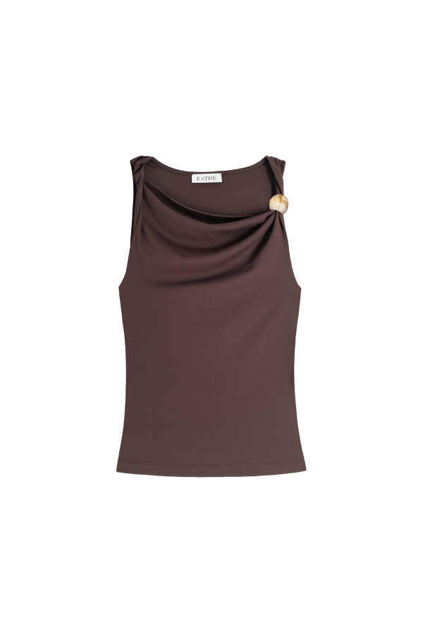 Esthé Asymmetric Bead Trim Top