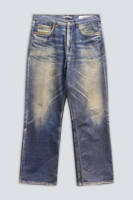 Auralee Silk Nep Denim 5P Wide Pants | Garmentory