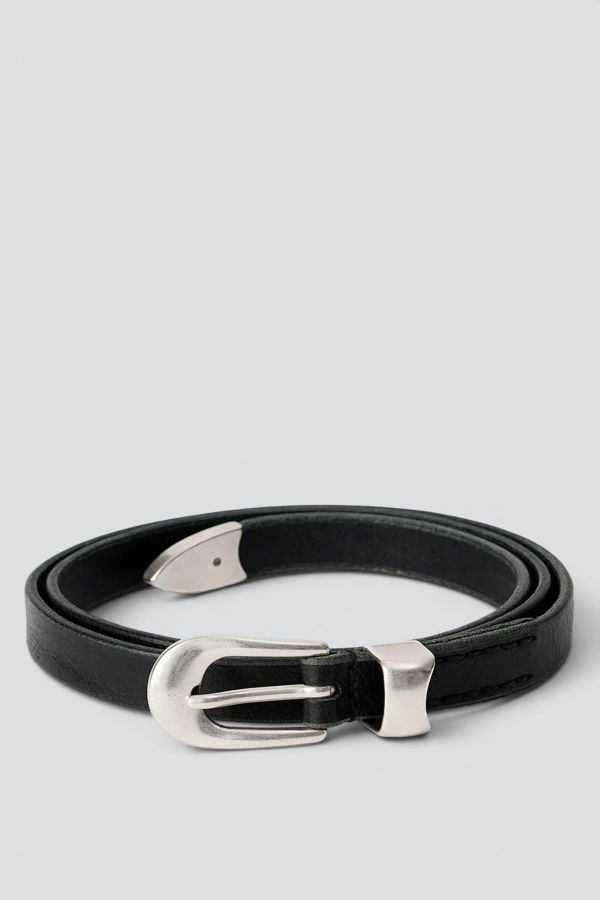 Our Legacy Leather 2cm Belt - Black