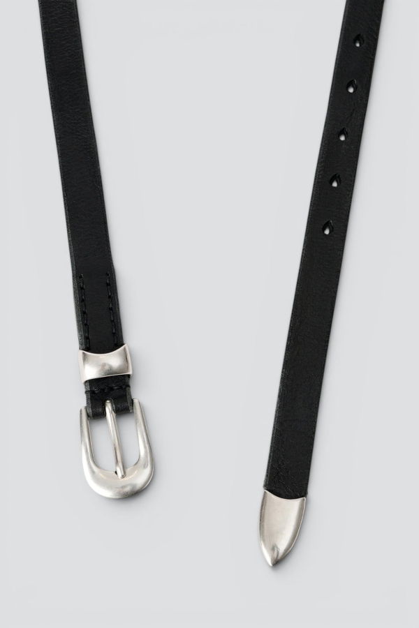 Our Legacy Leather 2cm Belt - Black