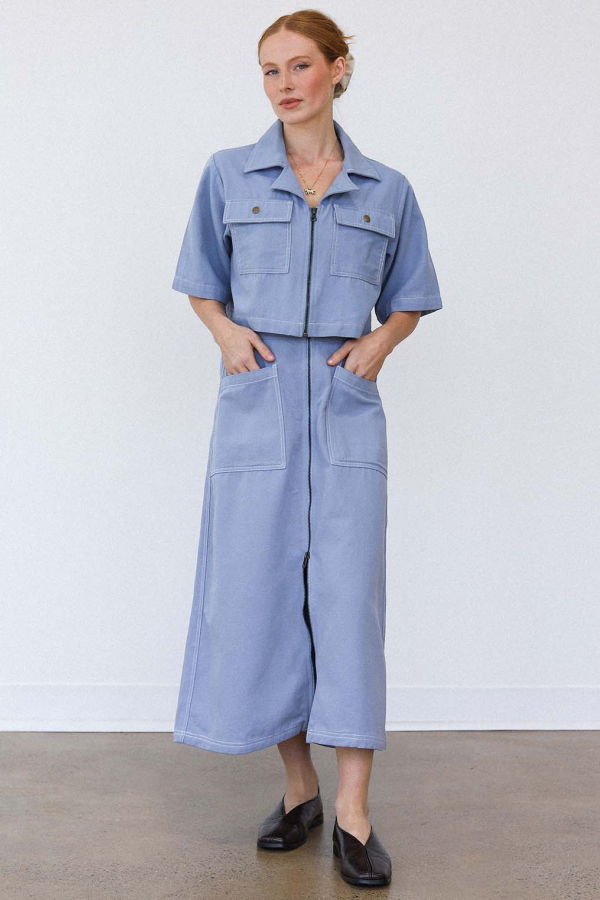Noble Utility Skirt - Pebble Blue