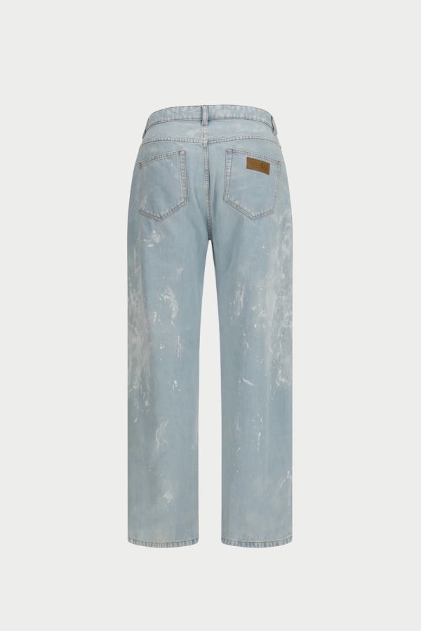 MM6 Maison Margiela Painted Denim Straight-Leg Pants