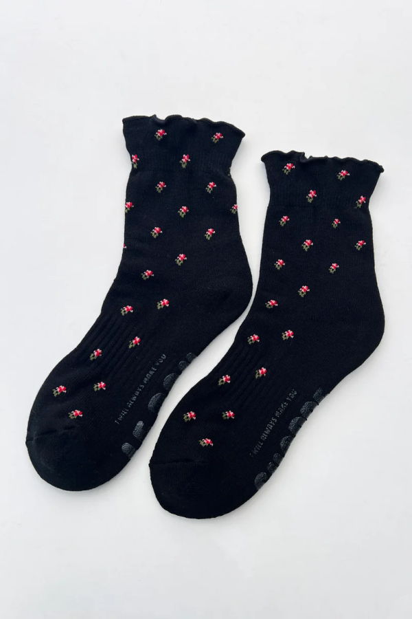 Le Bon Shoppe Petal Ruffle Hugger Crew Socks