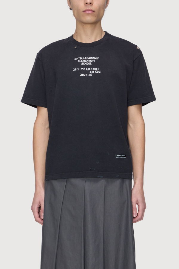 Song for the Mute "SFTM / Academy" Vintage Tee, Soft Roots Jersey - Overdye Navy