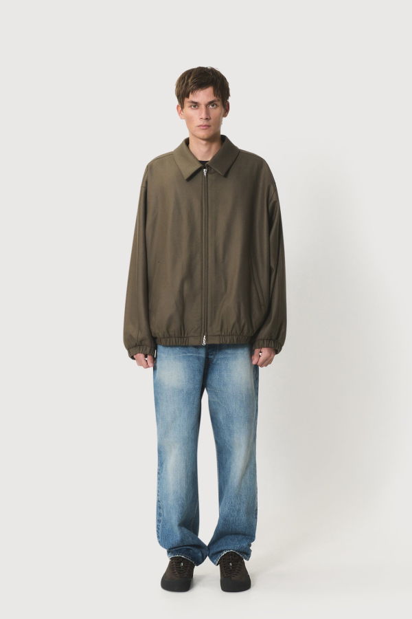 ssstein Melton Oversized Zip Jacket - Dark Beige