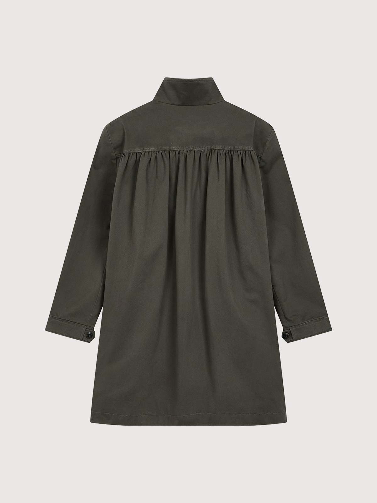 Open YY Over Shirred Top Coat - Khaki - Image 4 of 9