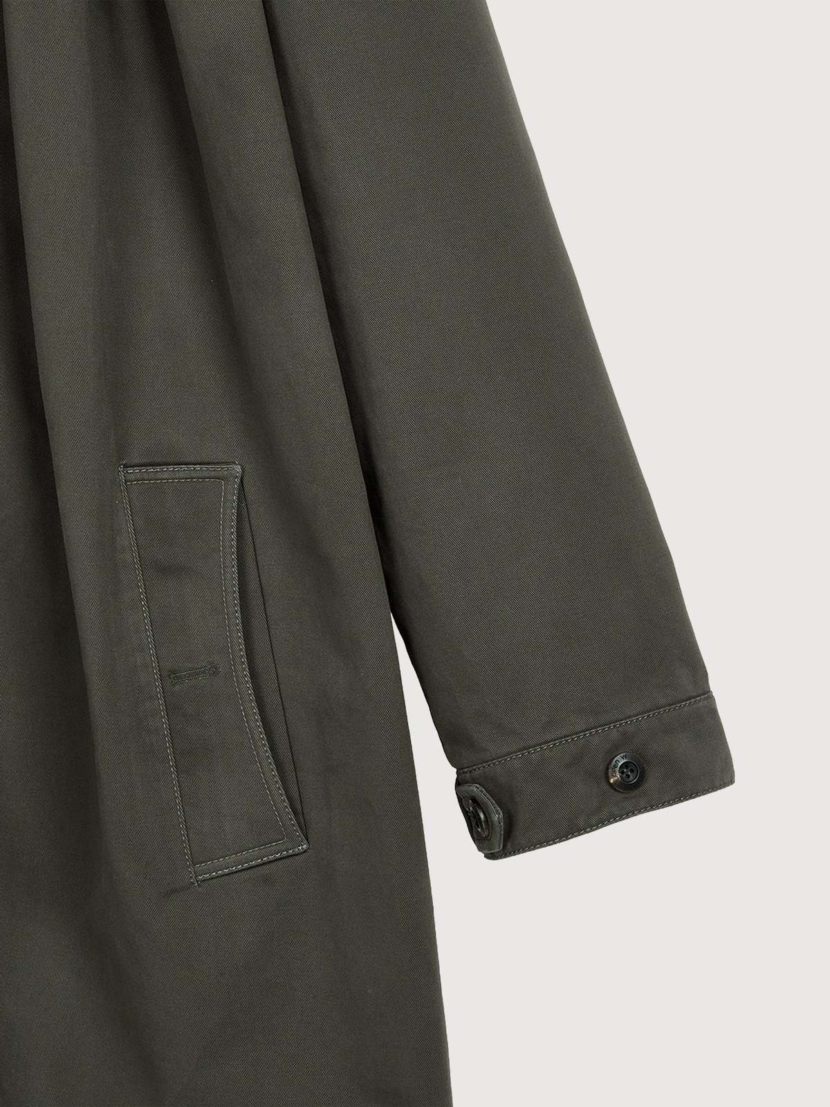 Open YY Over Shirred Top Coat - Khaki - Image 7 of 9