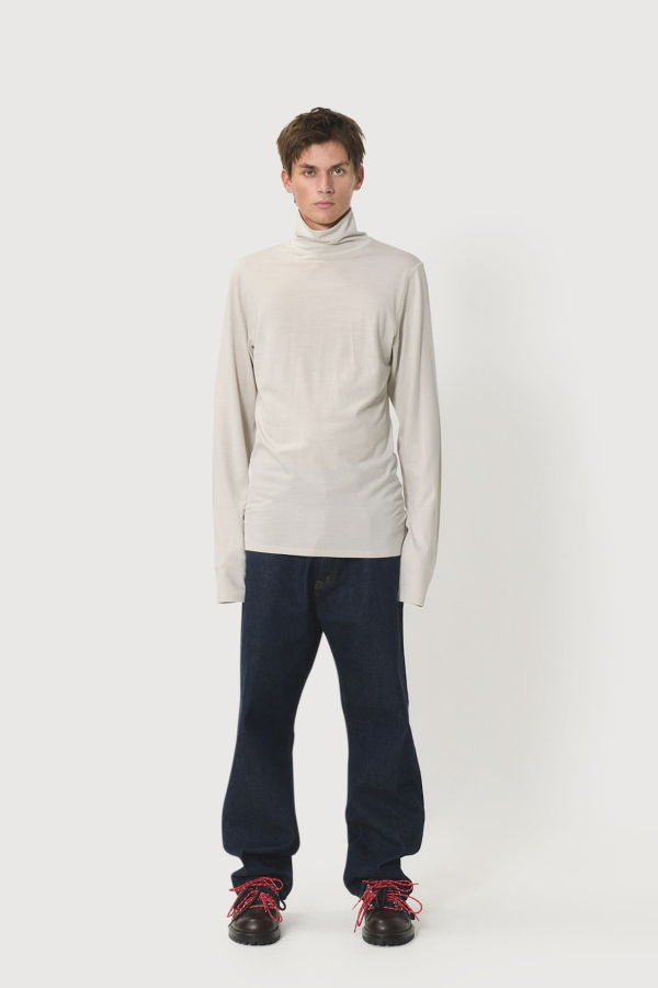 Rier Polar Jersey Turtleneck - Talc