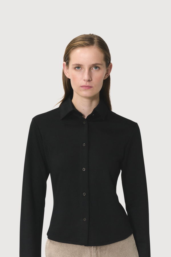 Rier Polar Shirt Mini - Black Interlock