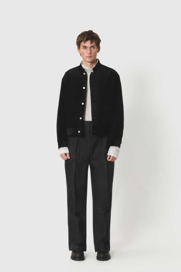 Markaware Puffed Mandarin Collar Work Jacket - Black