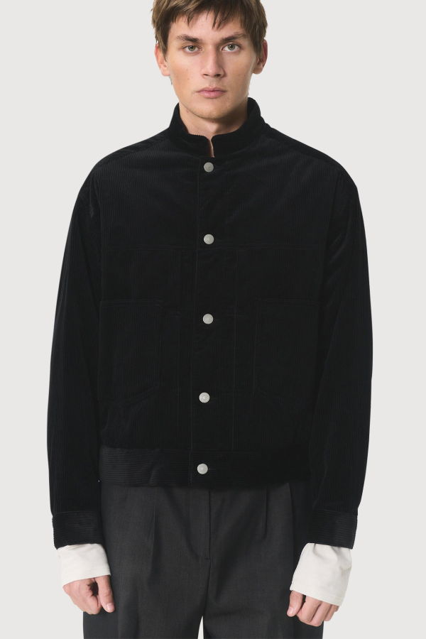 Markaware Puffed Mandarin Collar Work Jacket - Black
