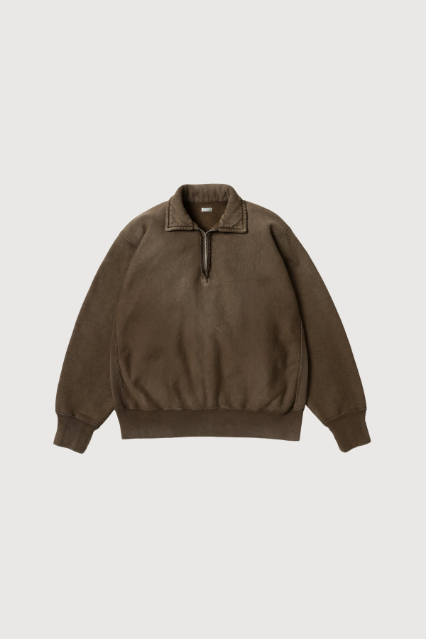A.Presse Vintage Half Zip Sweatshirt - Brown