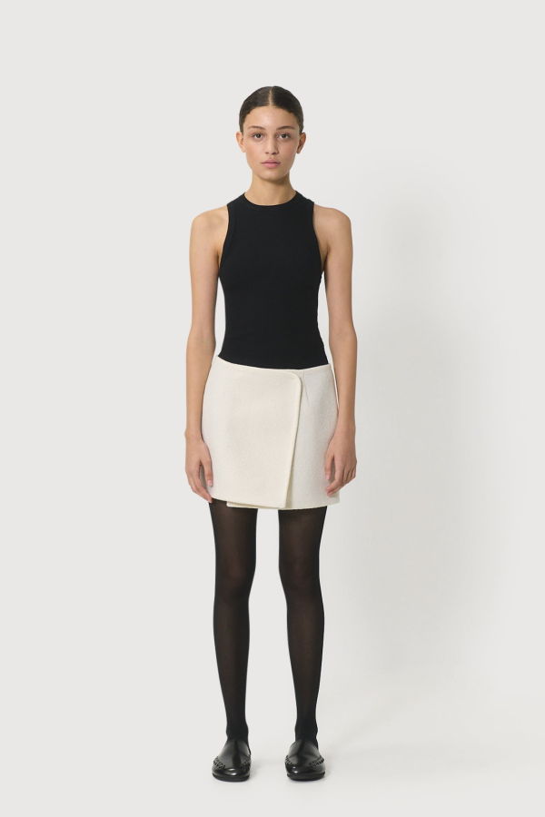 Rier Walker Mini Skirt - White Felted