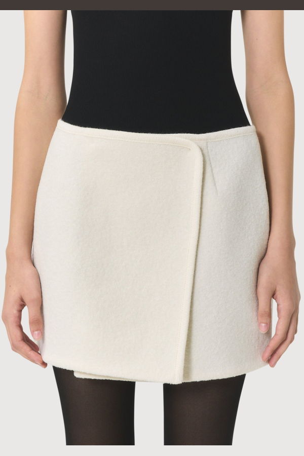 Rier Walker Mini Skirt - White Felted