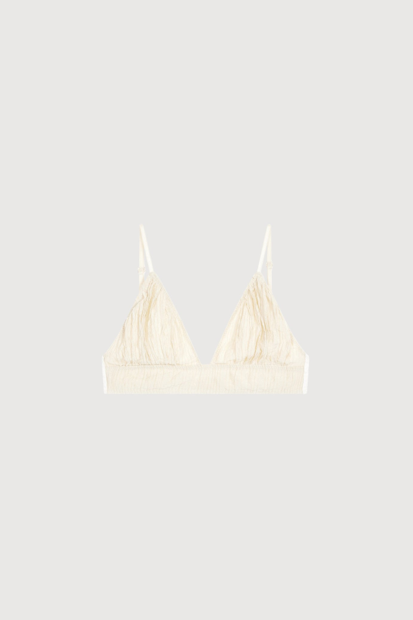 Open YY YY Crinkled Bralette - Beige