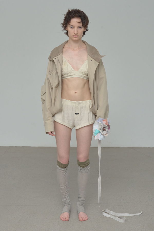 Open YY YY Crinkled Bralette - Beige