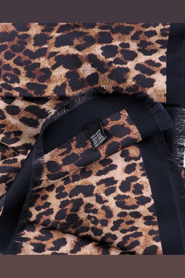 Nili Lotan Leopard Twill Scarf