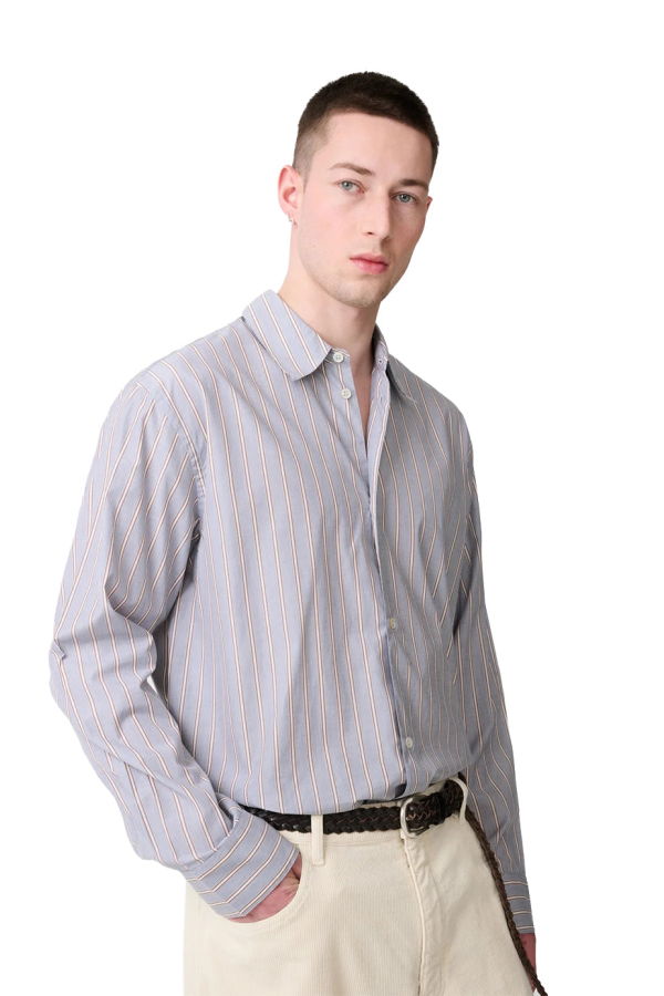 Studio Nicholson View Boxy Oversized Shirt - Grey/Brown