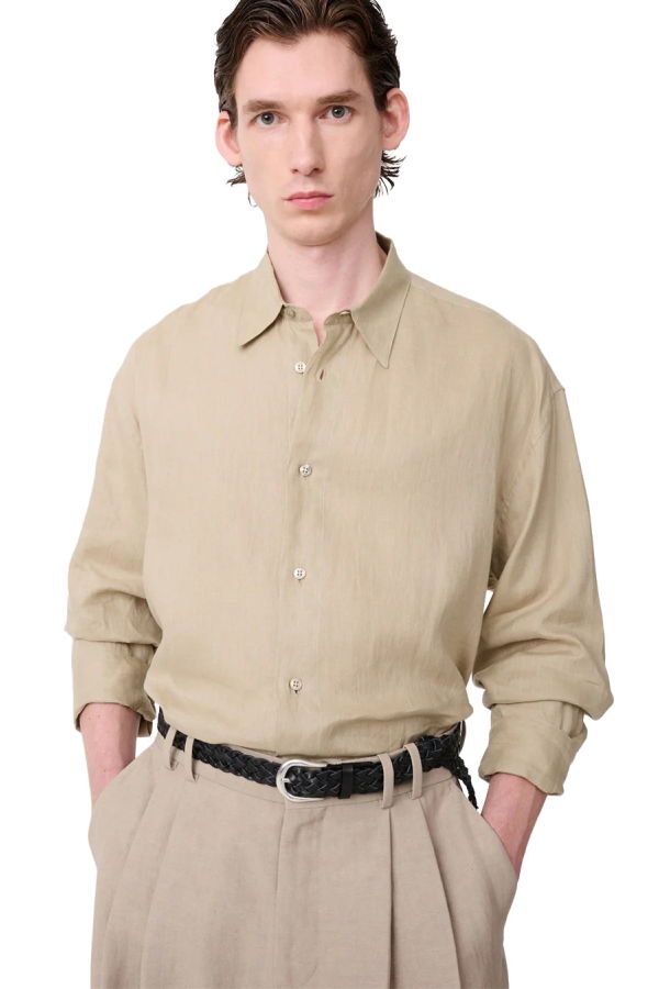 Studio Nicholson Rafe Long Sleeve Classic Shirt - Sand