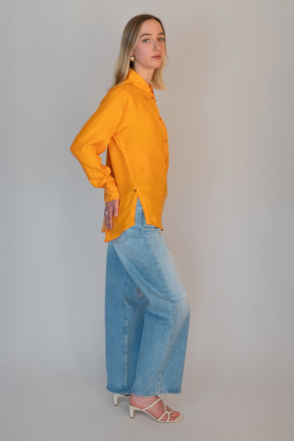 Alysi Long Sleeve Silk Blouse - Blue Green