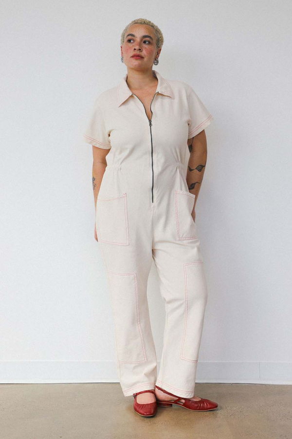 Noble Utility Suit - Oat Milk w/ Paprika Stitch