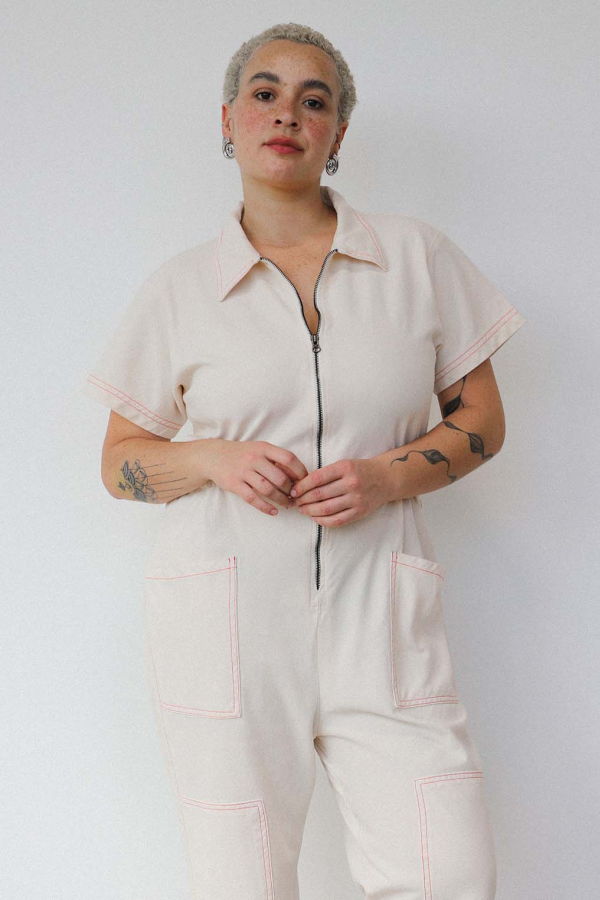 Noble Utility Suit - Oat Milk w/ Paprika Stitch