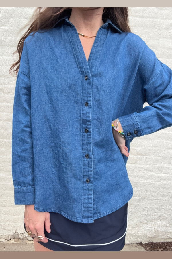 Self Contrast Eliza Linen Oversized Shirt