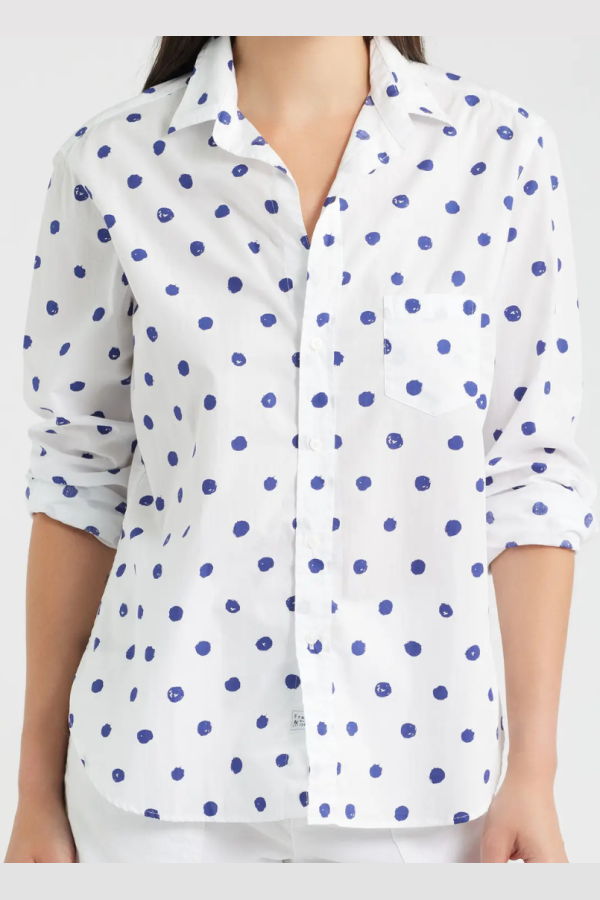 Frank & Eileen Eileen Large Blue Dots Shirt