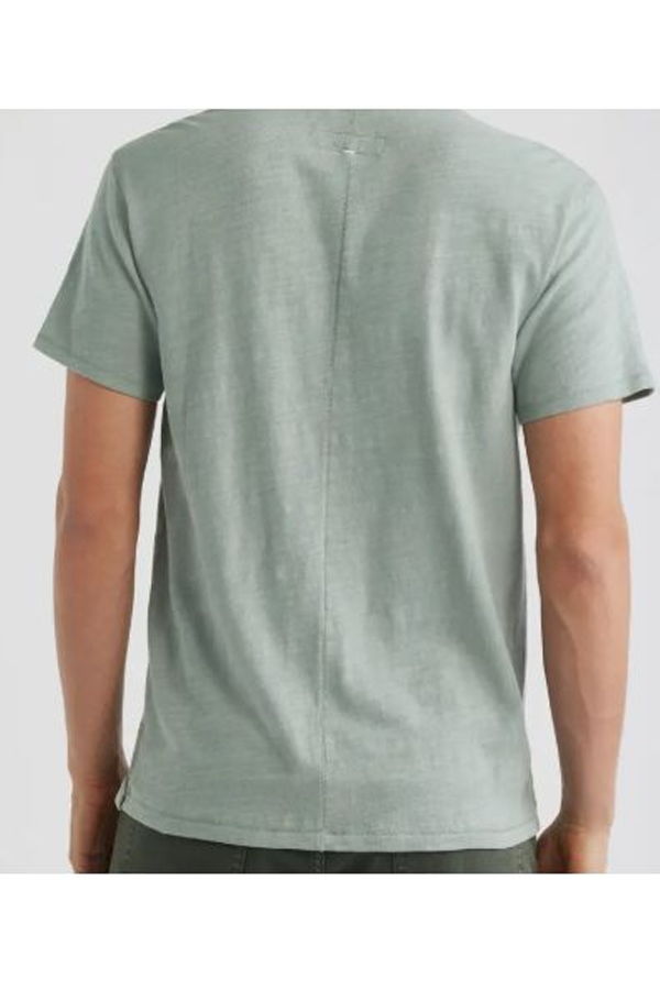 Rag & Bone Classic Flame SS Henley Shirt - Blue Grey