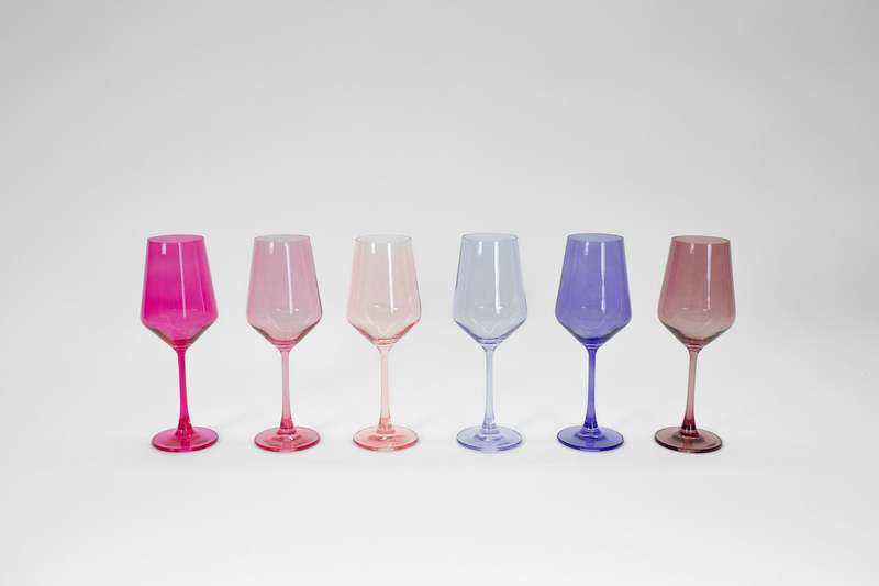 Glass Hause Co Almost Everything Collection Set of 12 Colored Wine Glasses