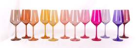 Glass Hause Co Almost Everything Collection Set of 12 Colored Wine Glasses - Thumbnail 6