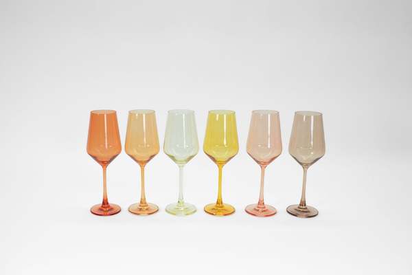 Glass Hause Co Almost Everything Collection Set of 12 Colored Wine Glasses