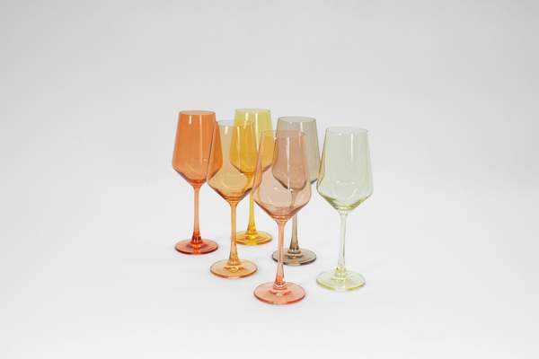 Glass Hause Co Almost Everything Collection Set of 12 Colored Wine Glasses