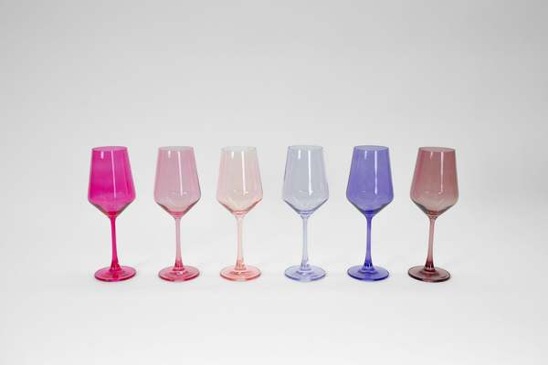 Glass Hause Co Almost Everything Collection Set of 12 Colored Wine Glasses