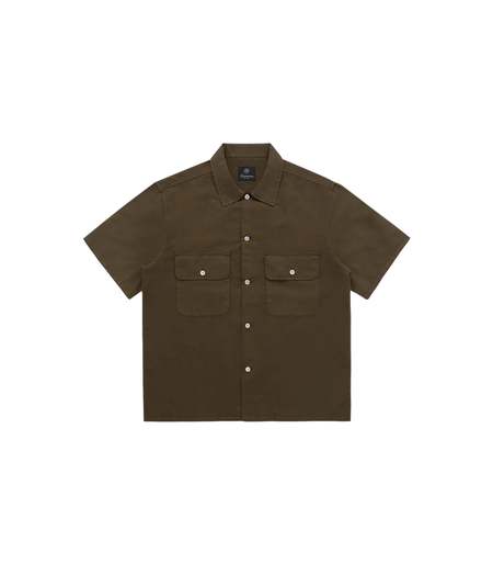 Auralee Super Fine Tropical Wool Open Collar Half Sleeved Shirt